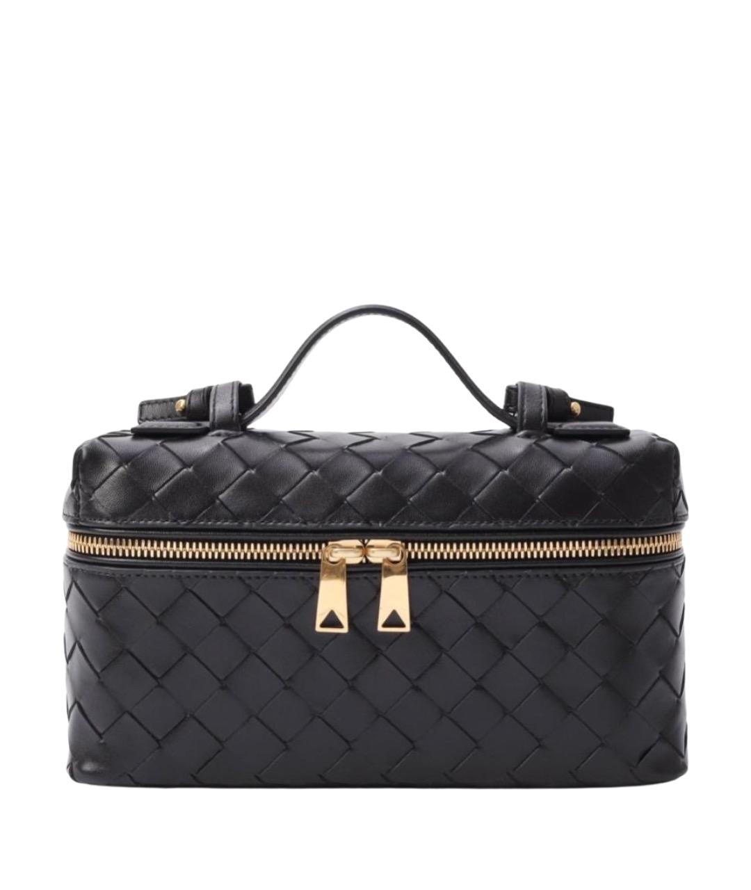 BOTTEGA VENETA Черная кожаная сумка с короткими ручками, фото 1