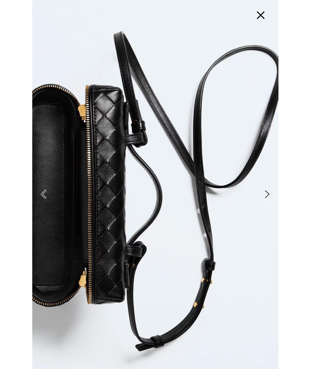 BOTTEGA VENETA Черная кожаная сумка с короткими ручками, фото 4