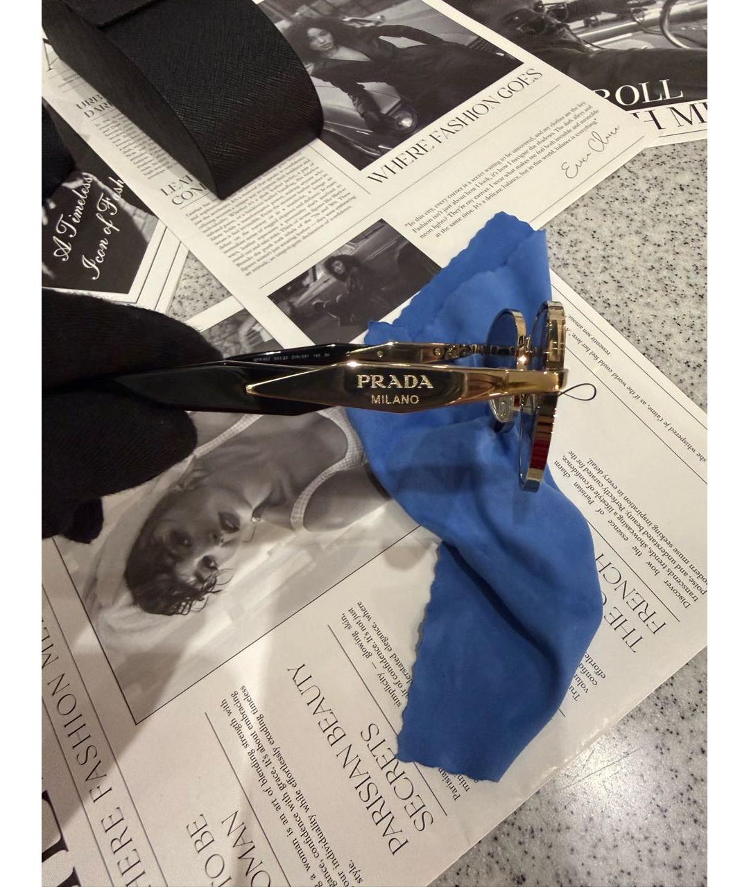 PRADA Черные солнцезащитные очки, фото 4