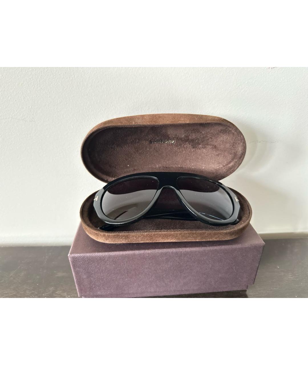 TOM FORD Черные пластиковые солнцезащитные очки, фото 4