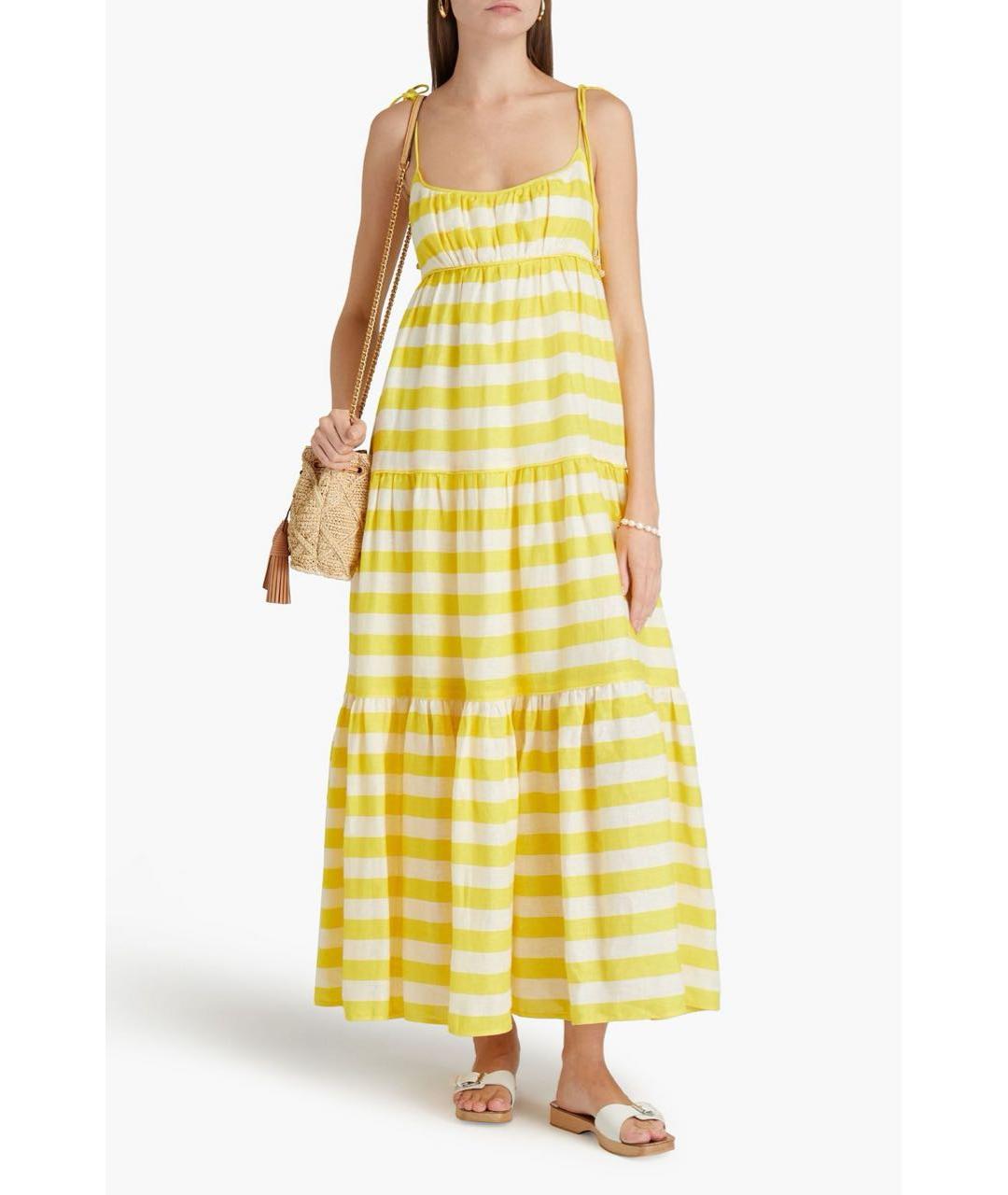 ZIMMERMANN Желтый льняной сарафан, фото 3