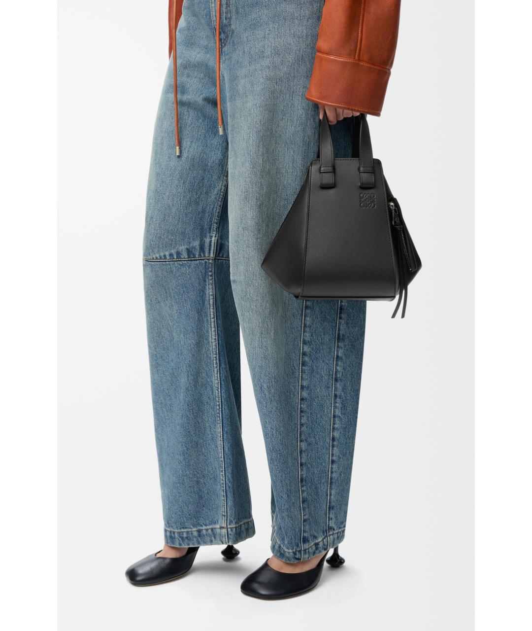 LOEWE Черная кожаная сумка тоут, фото 2