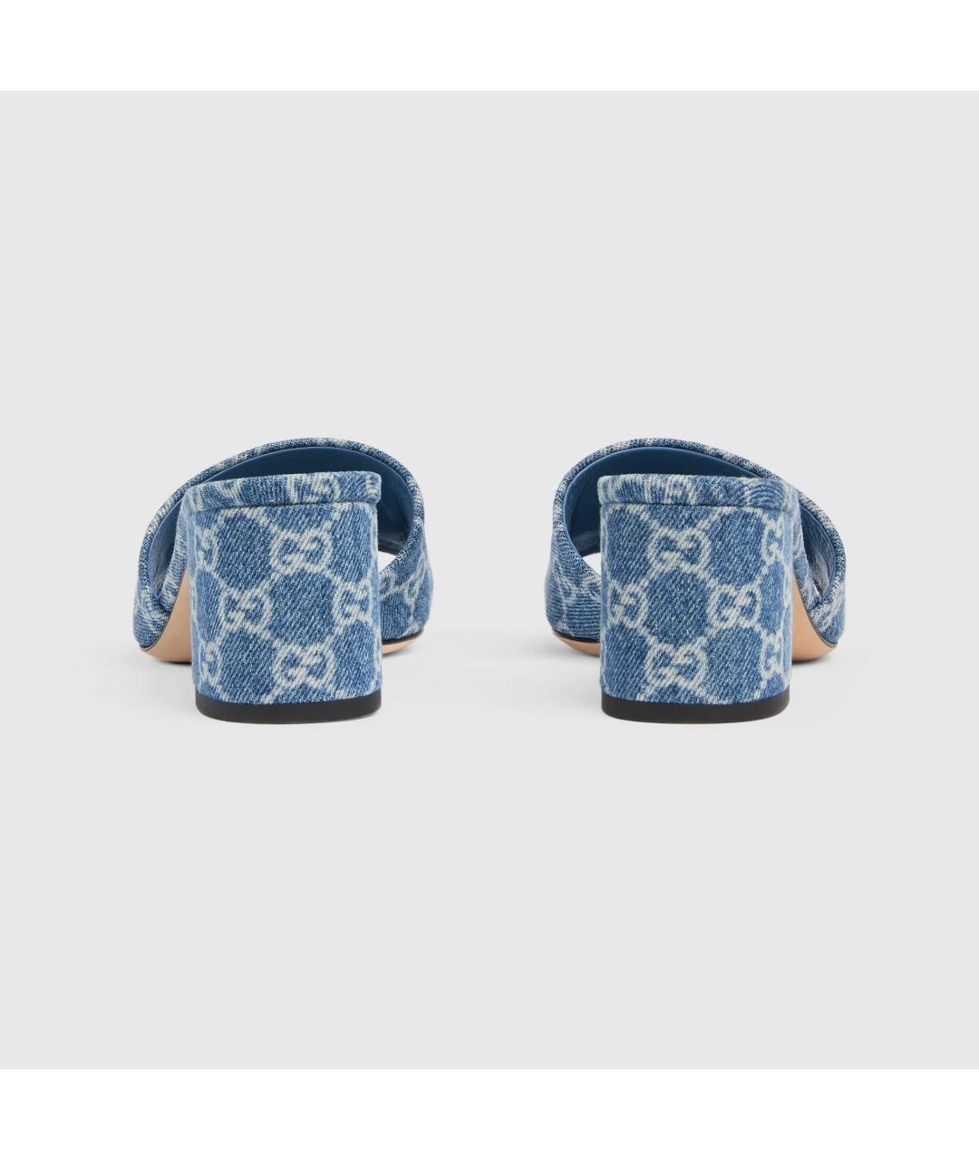 GUCCI Синие текстильные сандалии, фото 3