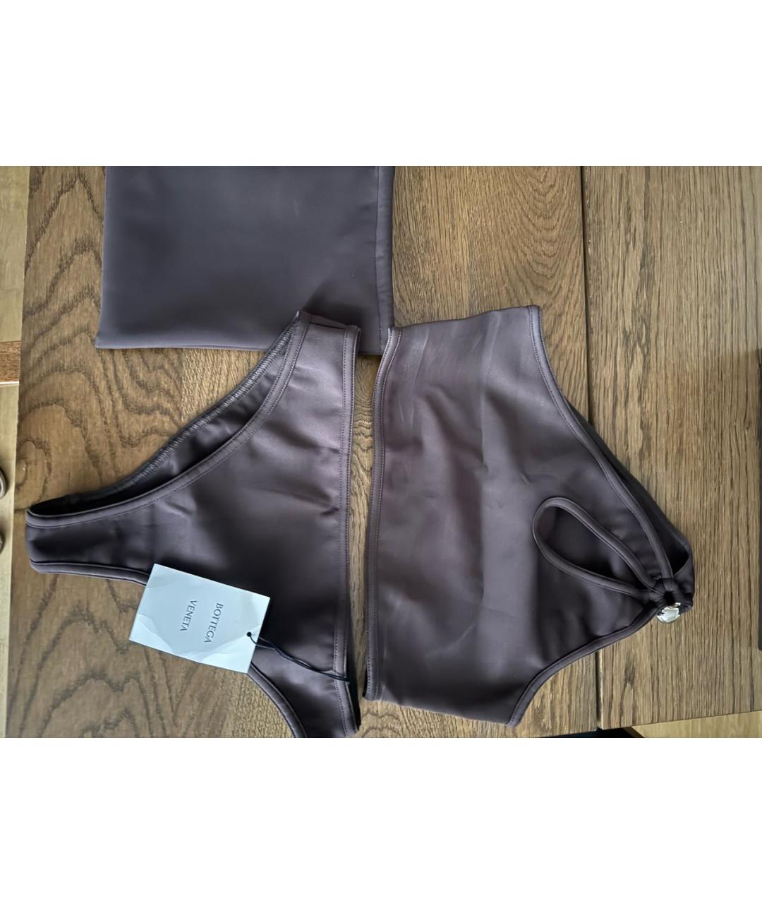 BOTTEGA VENETA Коричневый полиэстеровый купальник, фото 5