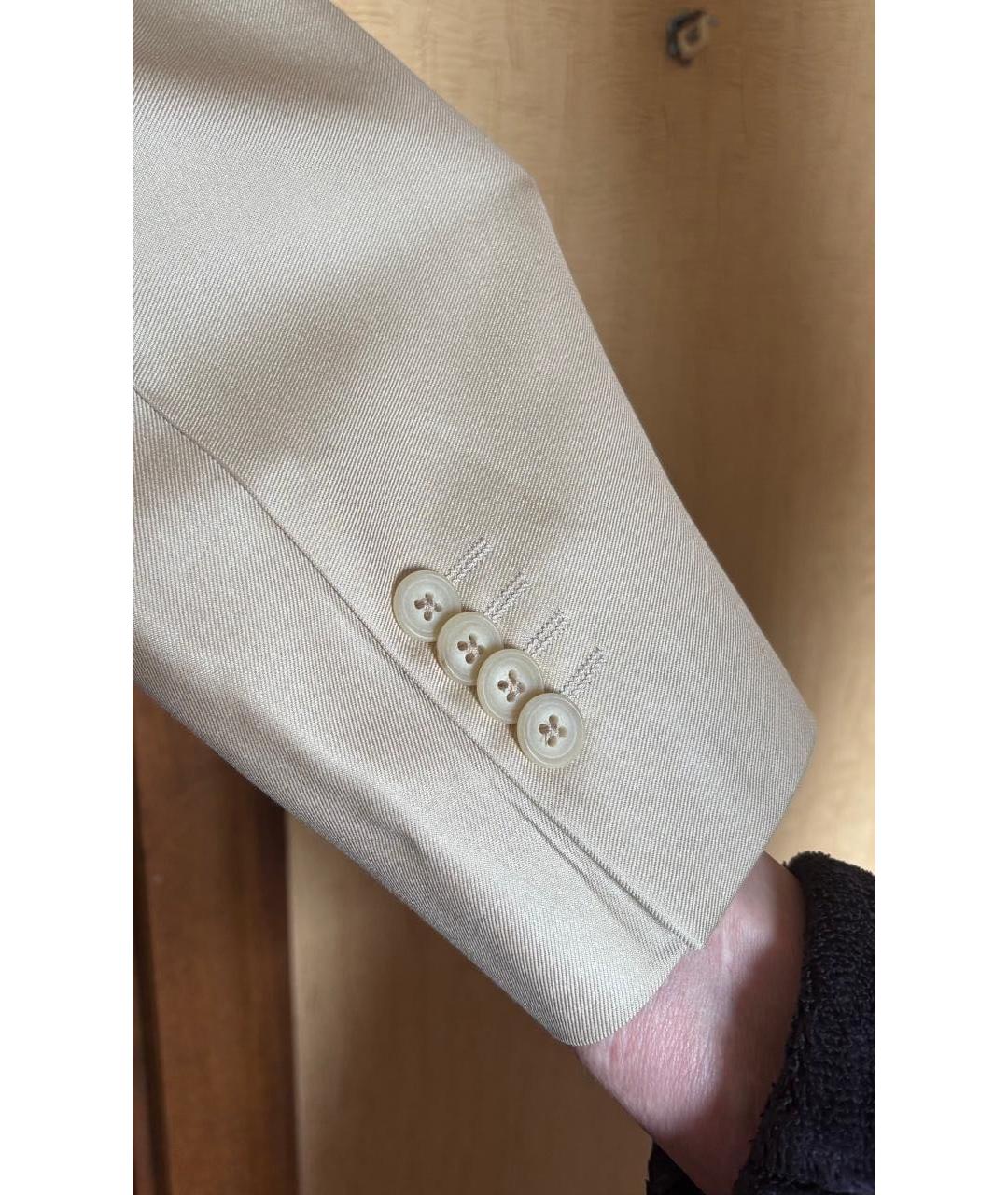 LORO PIANA Бежевый шерстяной пиджак, фото 3