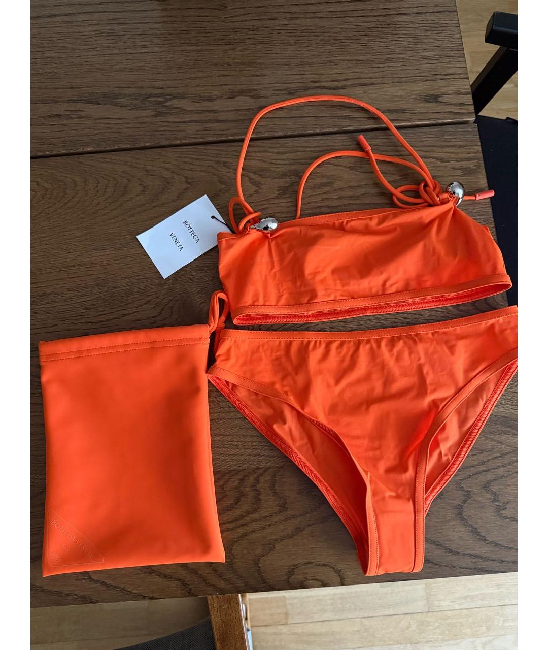 BOTTEGA VENETA Оранжевый полиэстеровый купальник, фото 2