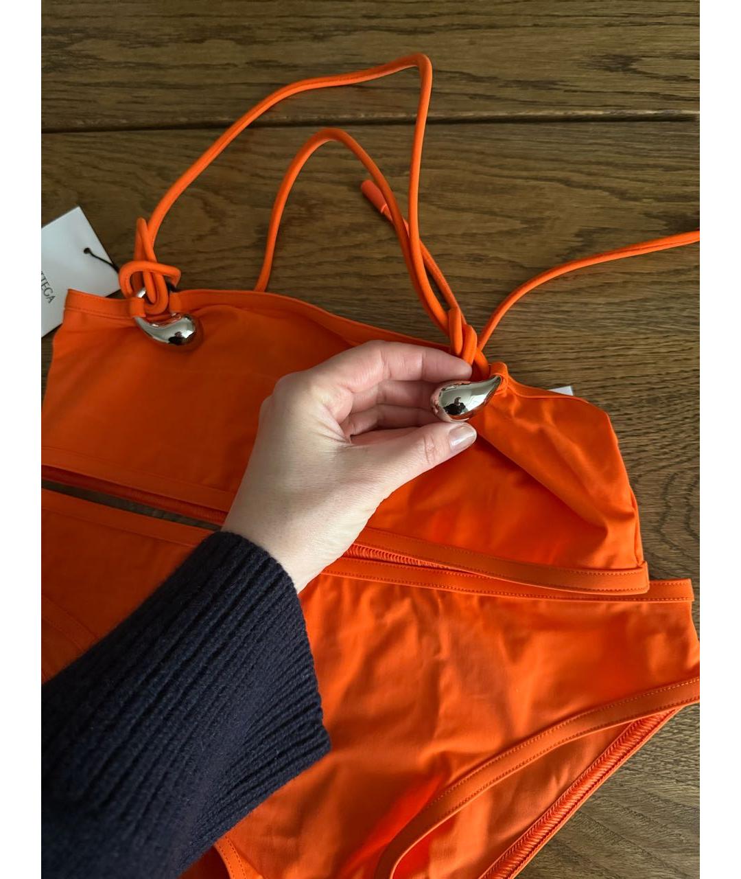 BOTTEGA VENETA Оранжевый полиэстеровый купальник, фото 4