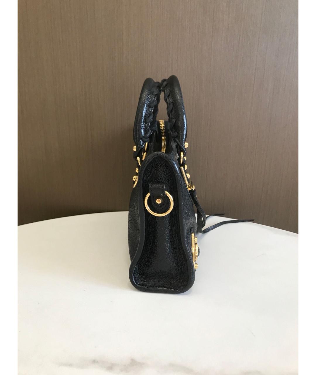 BALENCIAGA Черная кожаная сумка тоут, фото 5