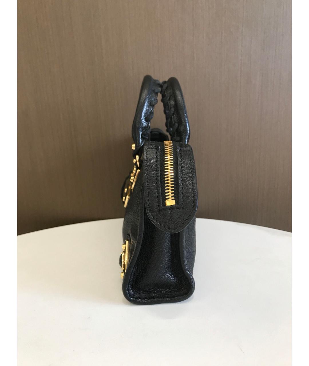 BALENCIAGA Черная кожаная сумка тоут, фото 3