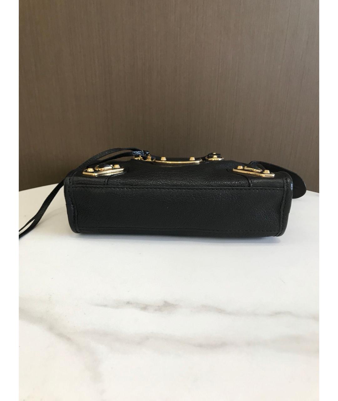 BALENCIAGA Черная кожаная сумка тоут, фото 7