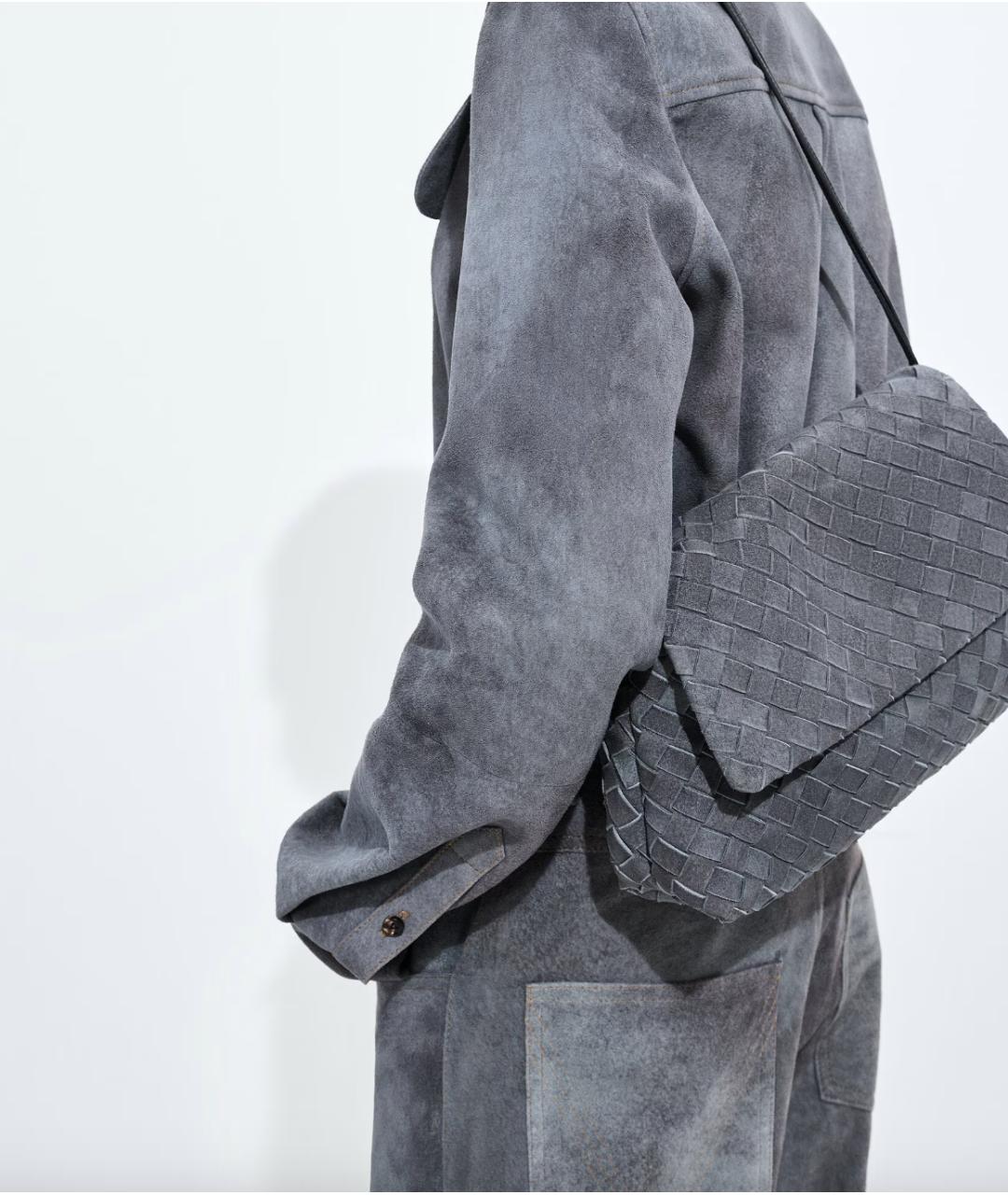 BOTTEGA VENETA Серая замшевая сумка через плечо, фото 2