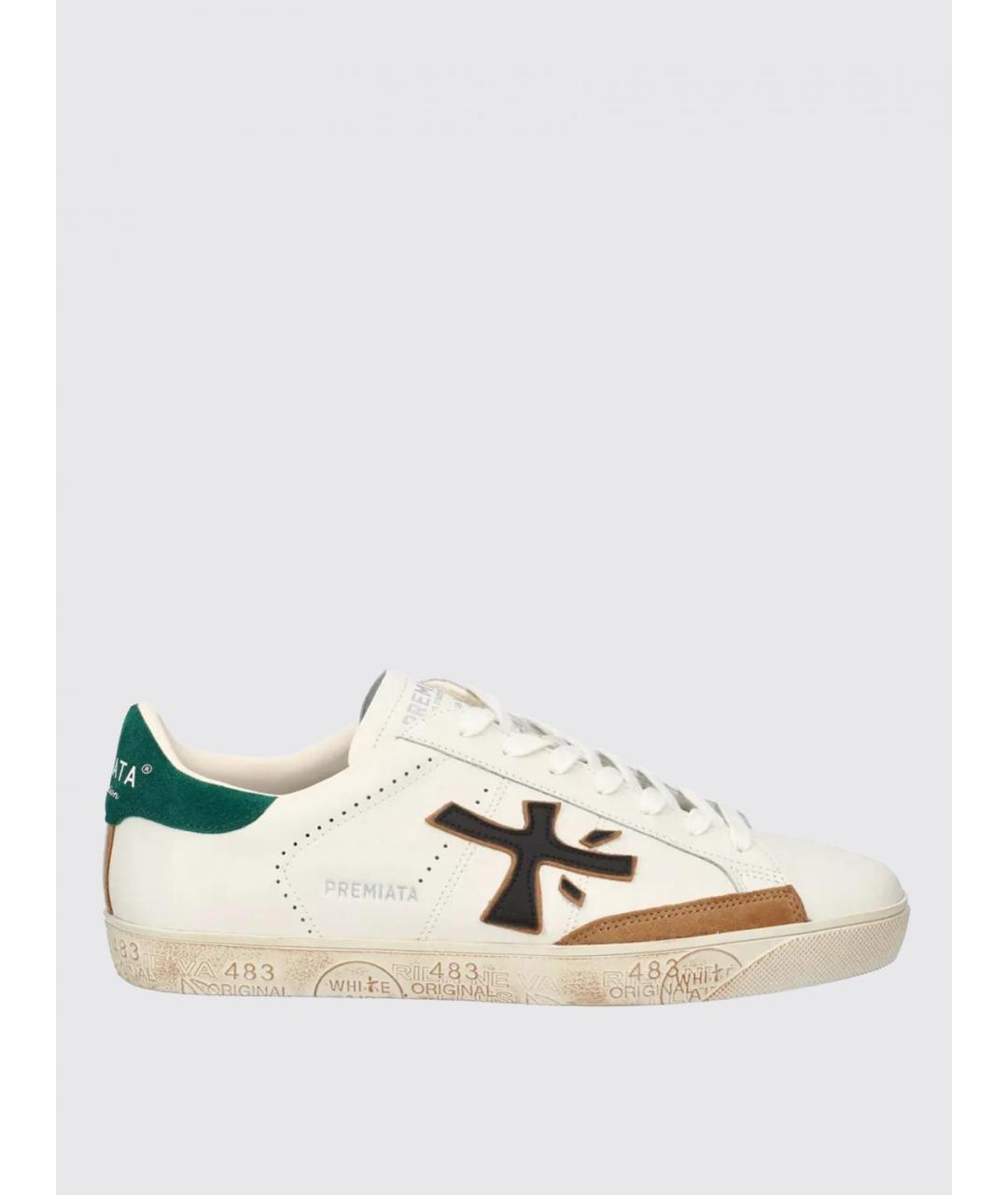 PREMIATA Белые кожаные низкие кроссовки / кеды, фото 4