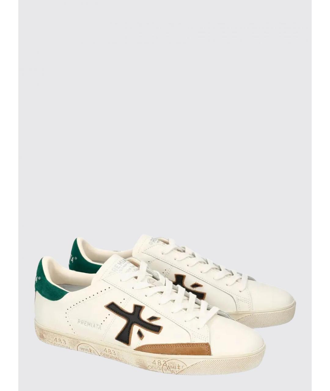 PREMIATA Белые кожаные низкие кроссовки / кеды, фото 2