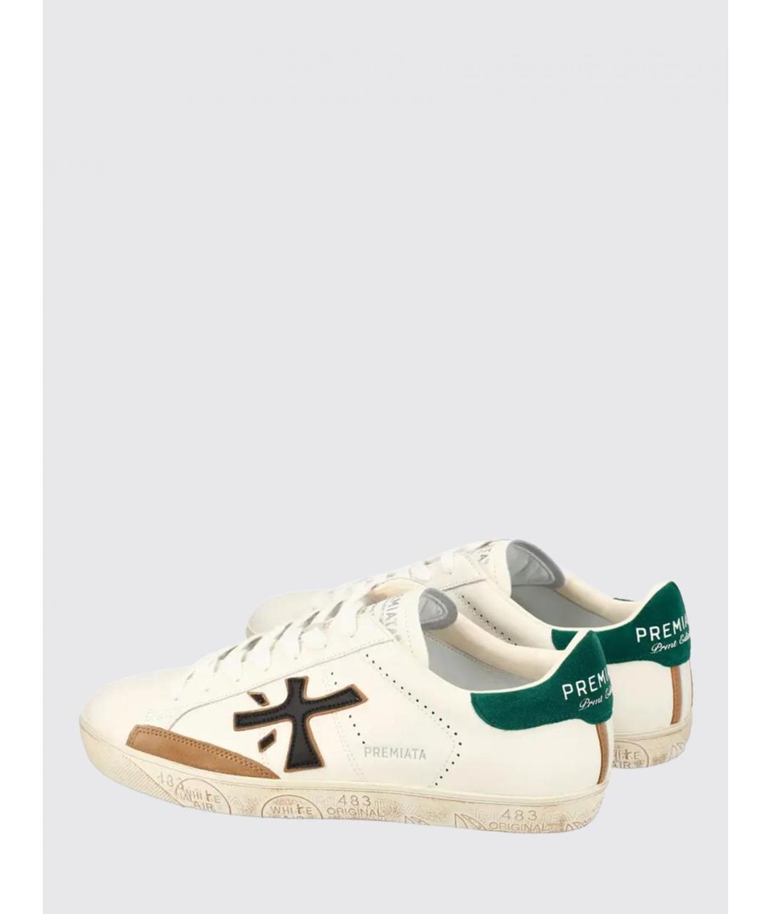 PREMIATA Белые кожаные низкие кроссовки / кеды, фото 3