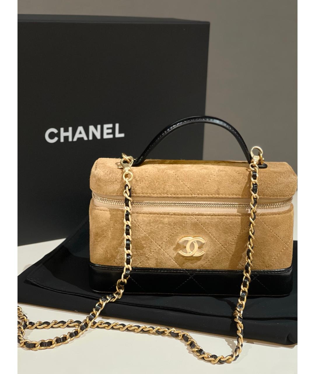 CHANEL Бежевая замшевая сумка через плечо, фото 7