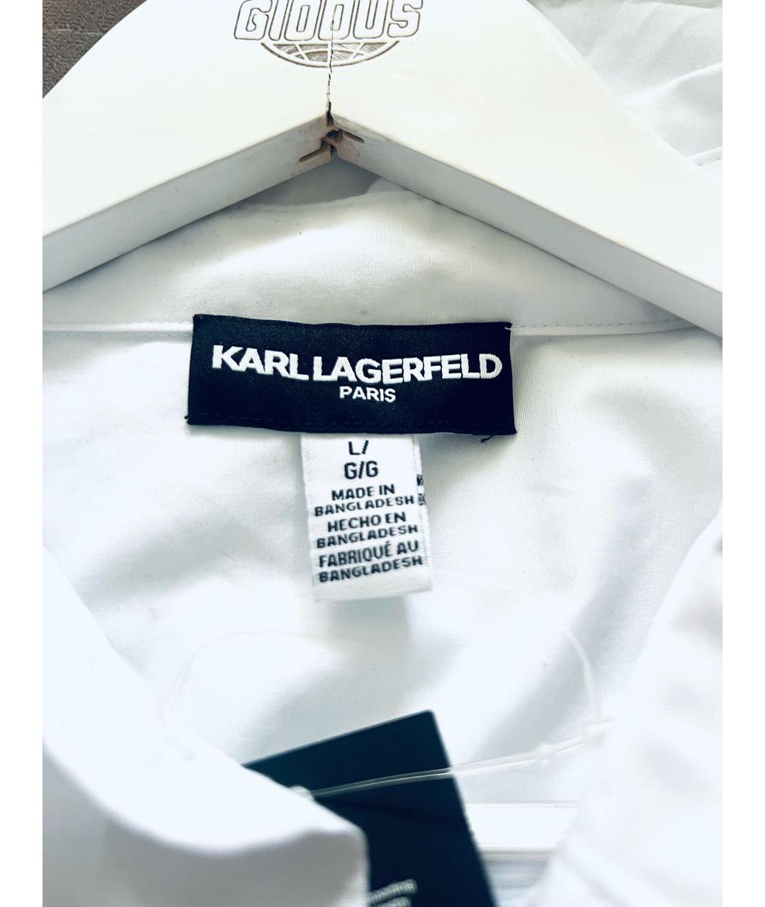 KARL LAGERFELD Белая хлопко-эластановая рубашка, фото 3