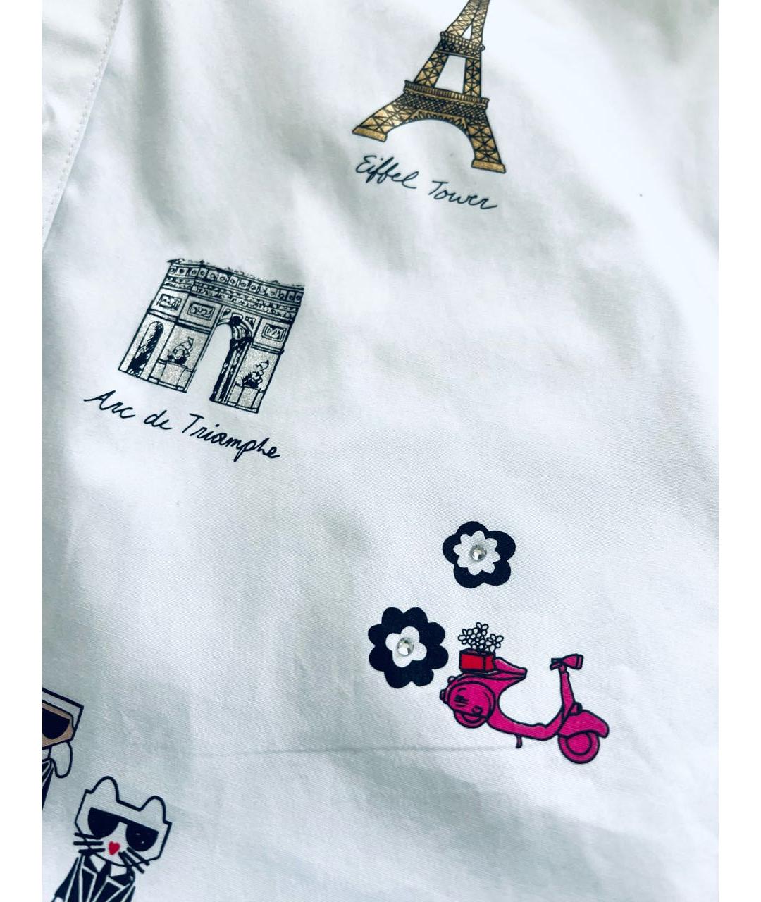 KARL LAGERFELD Белая хлопко-эластановая рубашка, фото 4