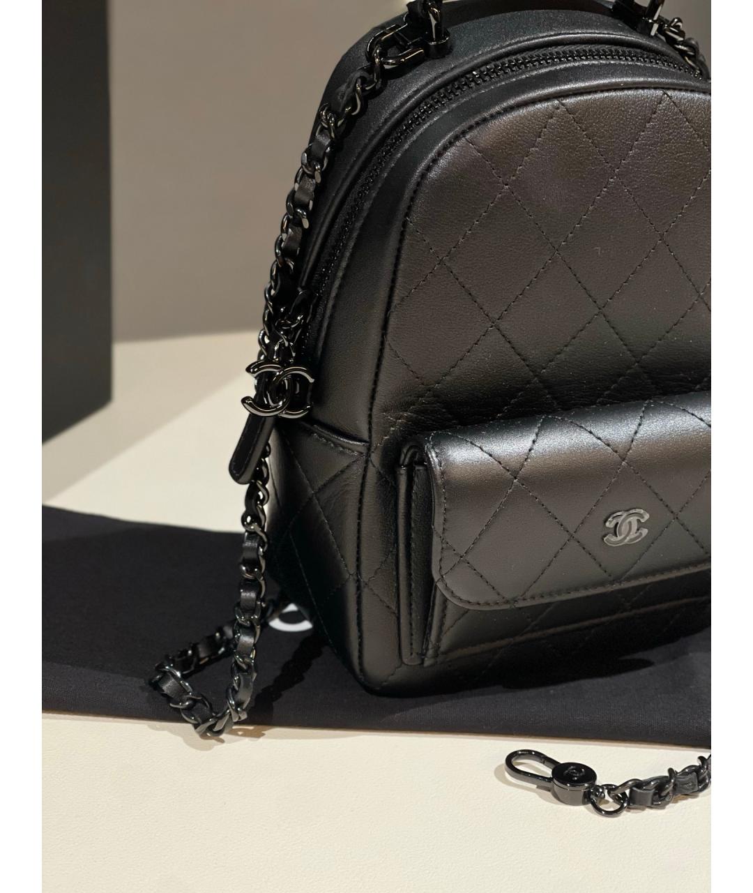 CHANEL Черный кожаный рюкзак, фото 4