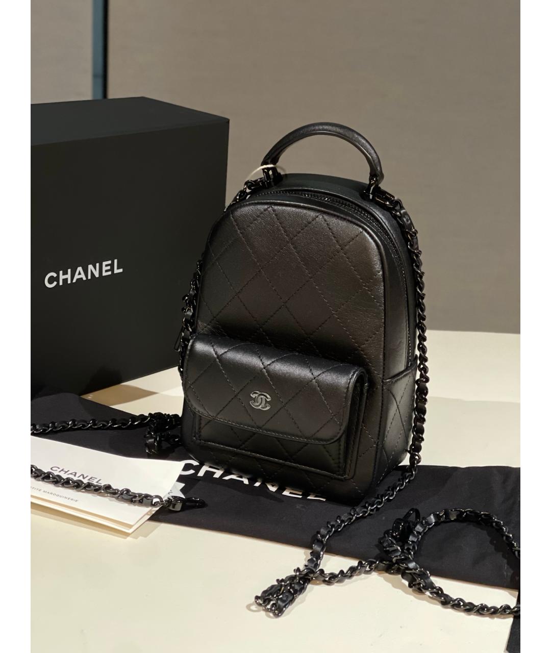 CHANEL Черный кожаный рюкзак, фото 2
