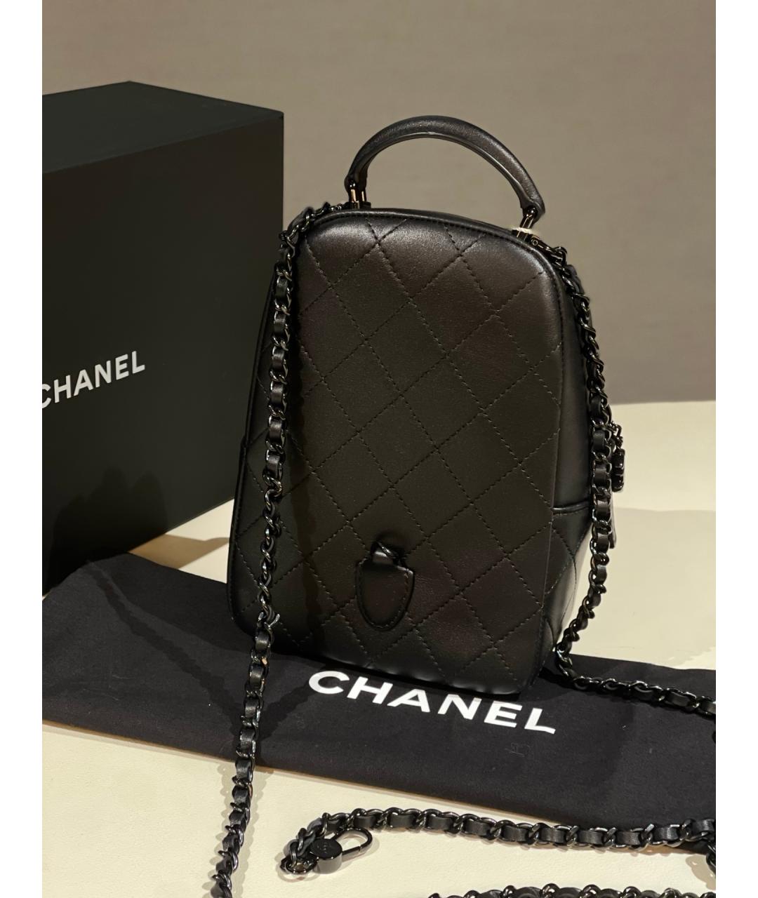 CHANEL Черный кожаный рюкзак, фото 3