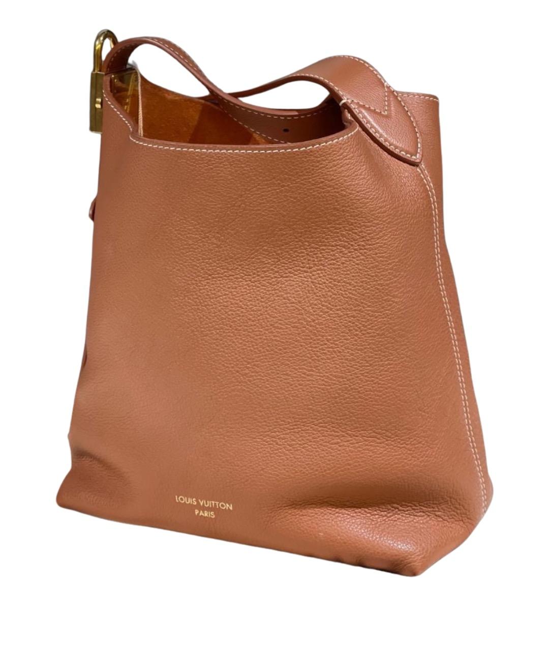 LOUIS VUITTON Коричневая кожаная сумка через плечо, фото 1