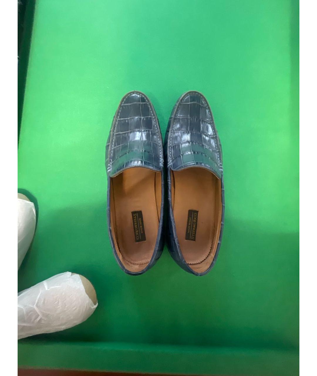 STEFANO RICCI Синие лоферы из экзотической кожи, фото 3