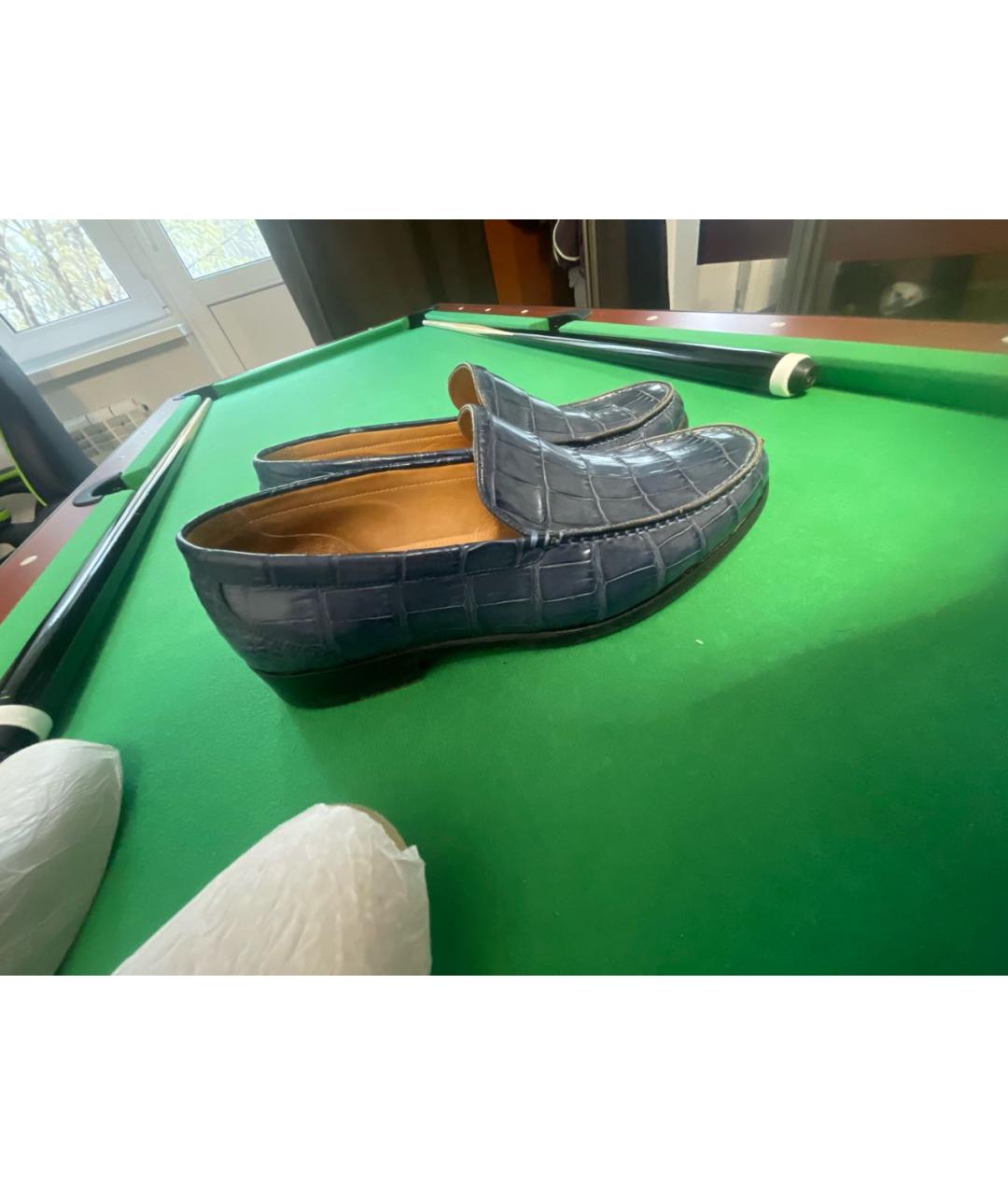 STEFANO RICCI Синие лоферы из экзотической кожи, фото 6