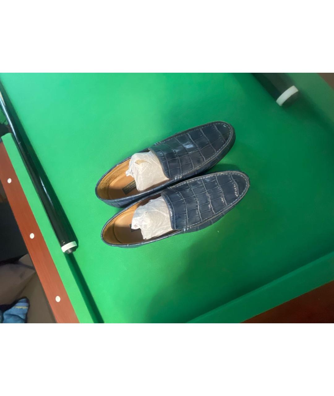 STEFANO RICCI Синие лоферы из экзотической кожи, фото 7