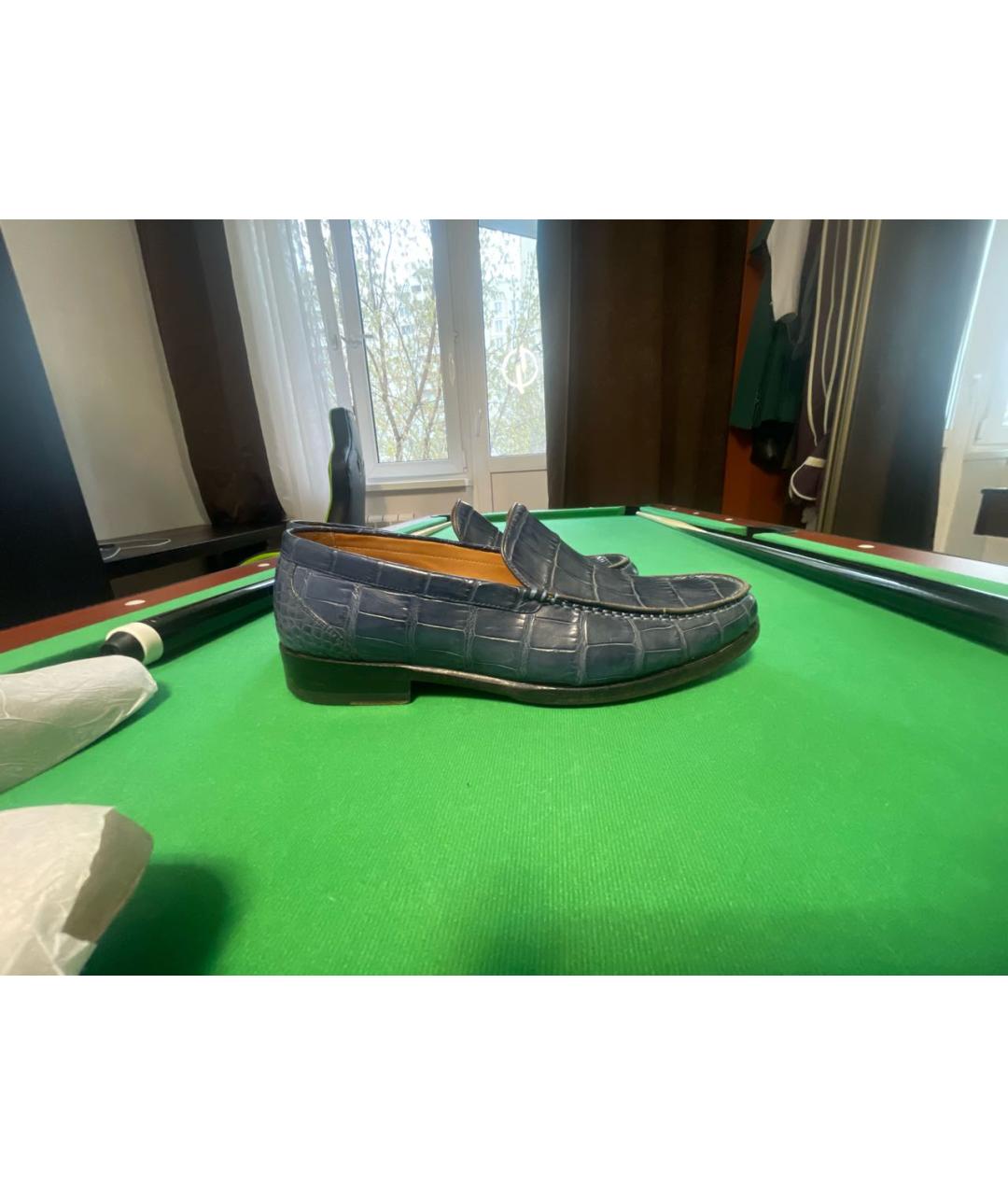 STEFANO RICCI Синие лоферы из экзотической кожи, фото 8