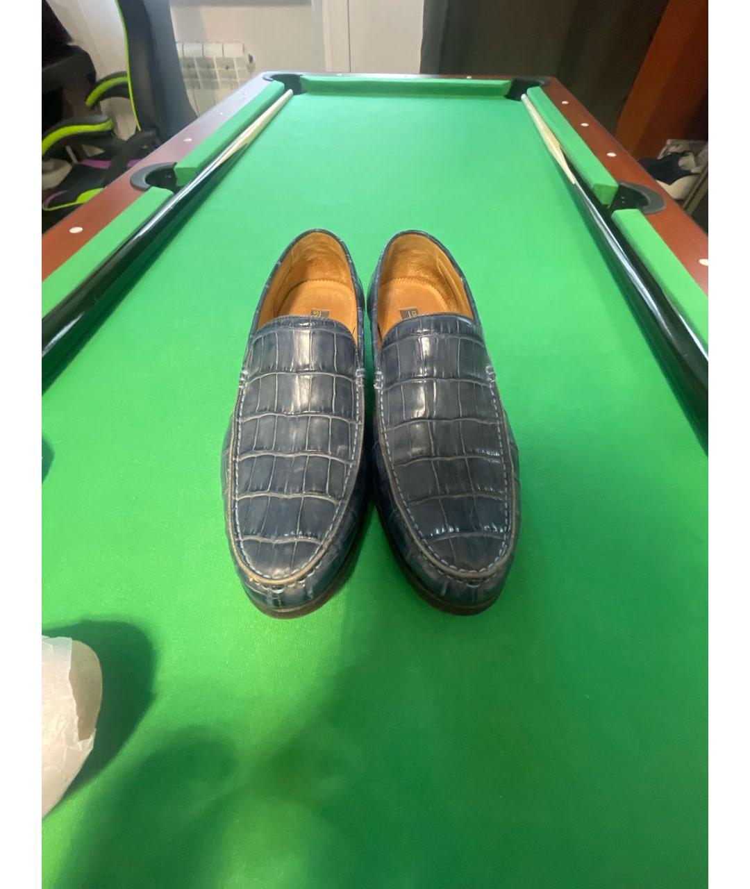 STEFANO RICCI Синие лоферы из экзотической кожи, фото 2
