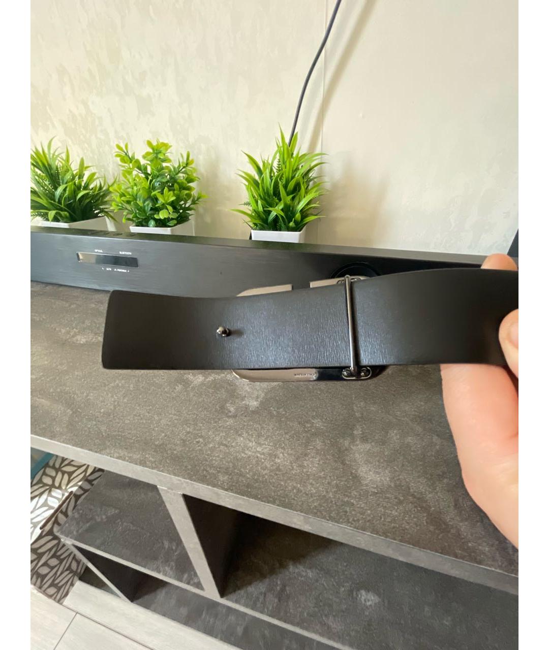 VALENTINO Черный кожаный ремень, фото 2