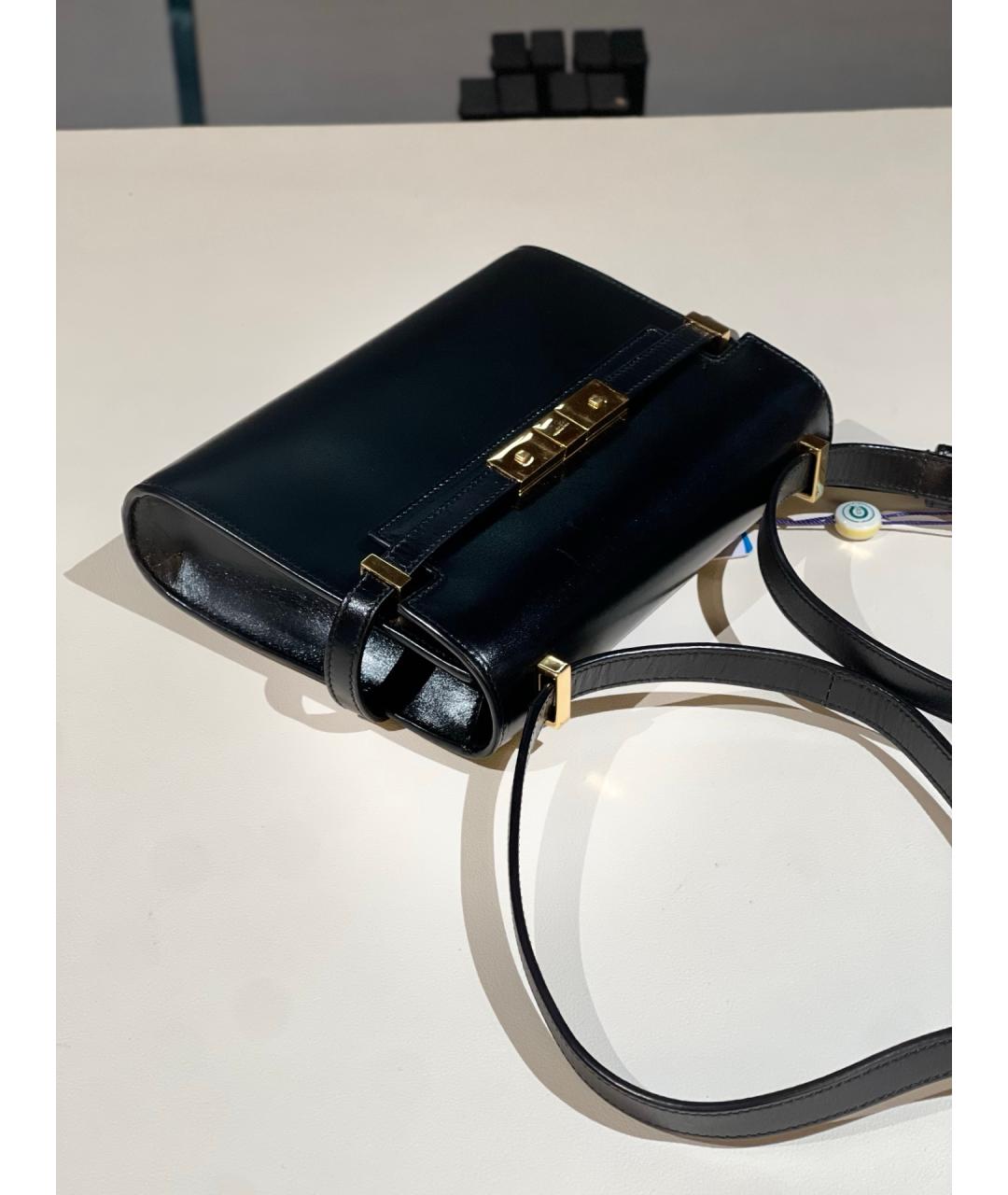 SAINT LAURENT Черная кожаная сумка через плечо, фото 6