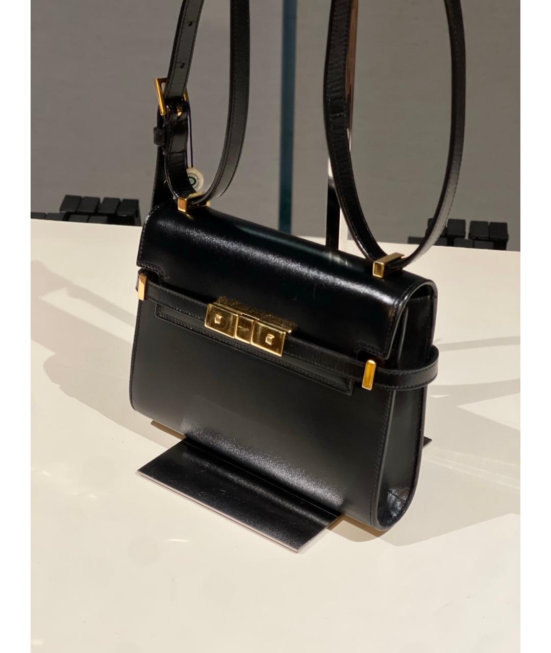 SAINT LAURENT Черная кожаная сумка через плечо, фото 3