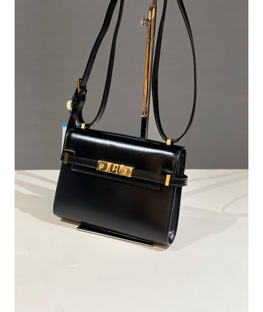 SAINT LAURENT Черная кожаная сумка через плечо, фото 7