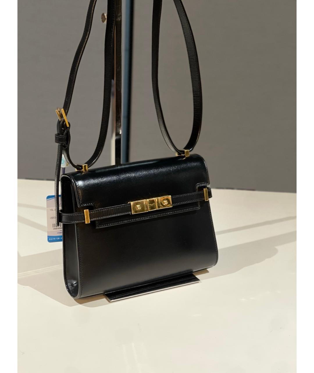 SAINT LAURENT Черная кожаная сумка через плечо, фото 2