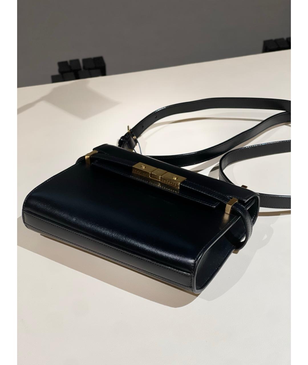 SAINT LAURENT Черная кожаная сумка через плечо, фото 5