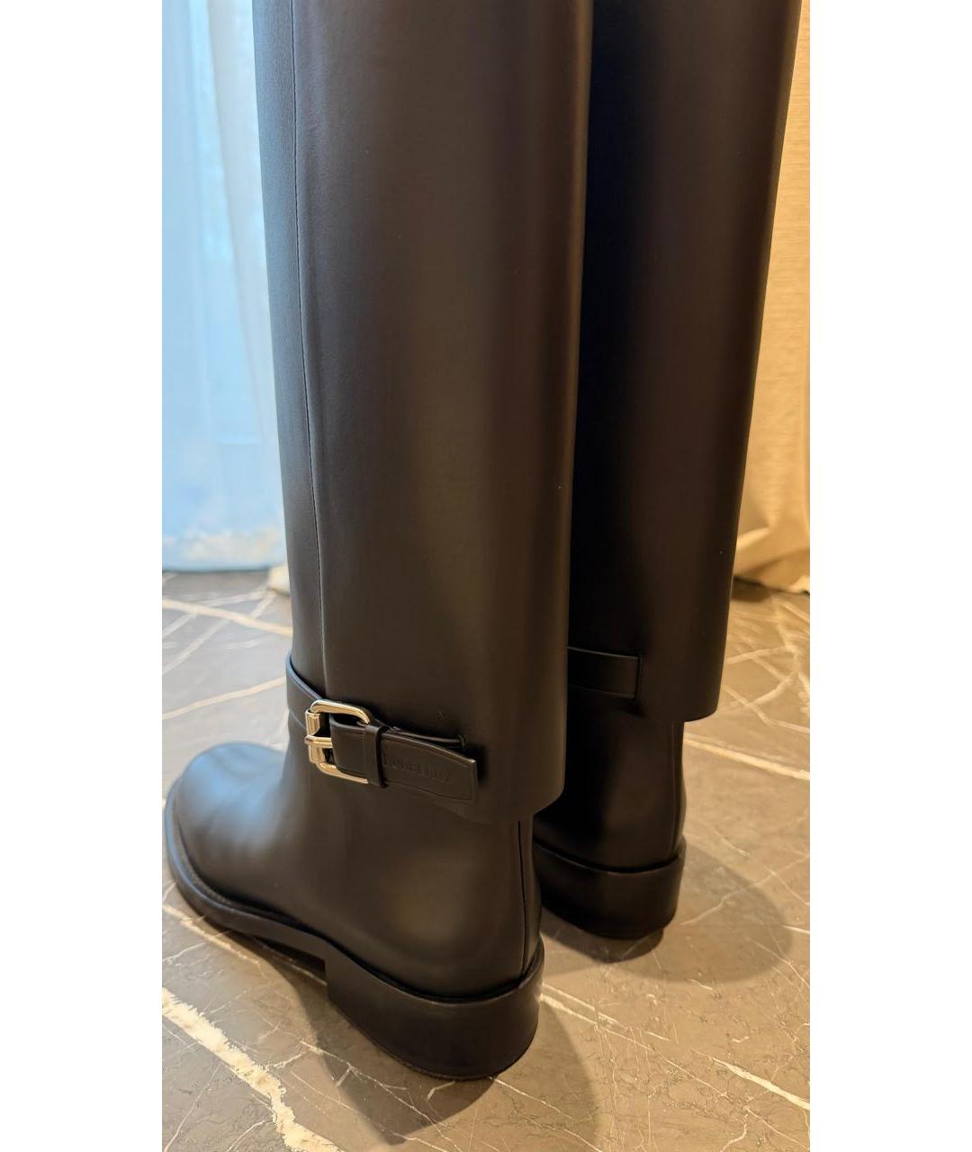 BURBERRY Черные кожаные сапоги, фото 3