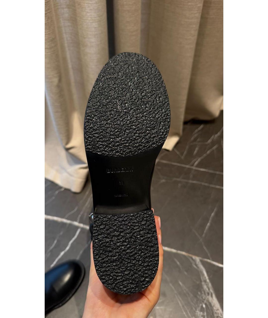 BURBERRY Черные кожаные сапоги, фото 4