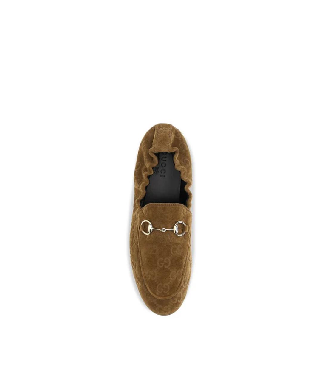 GUCCI Коричневые замшевые лоферы, фото 4