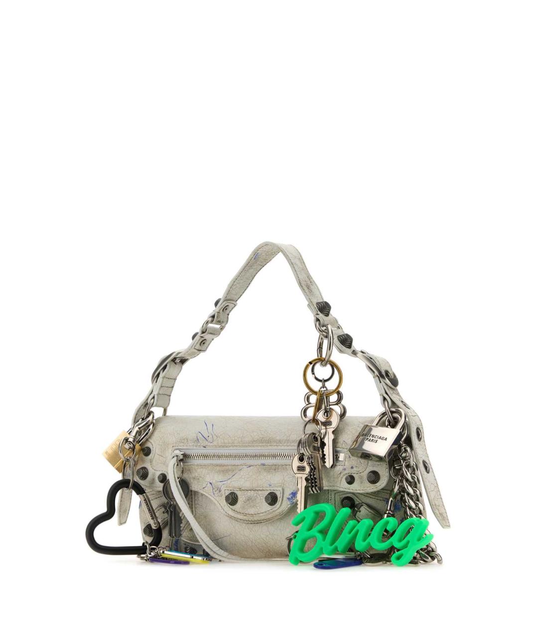 BALENCIAGA Белая кожаная сумка через плечо, фото 2