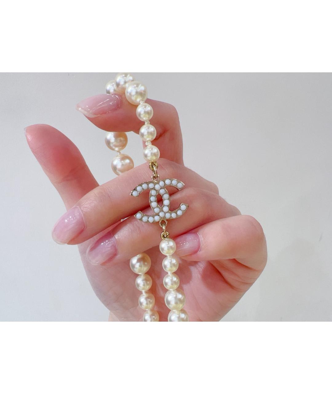 CHANEL Белое колье, фото 3