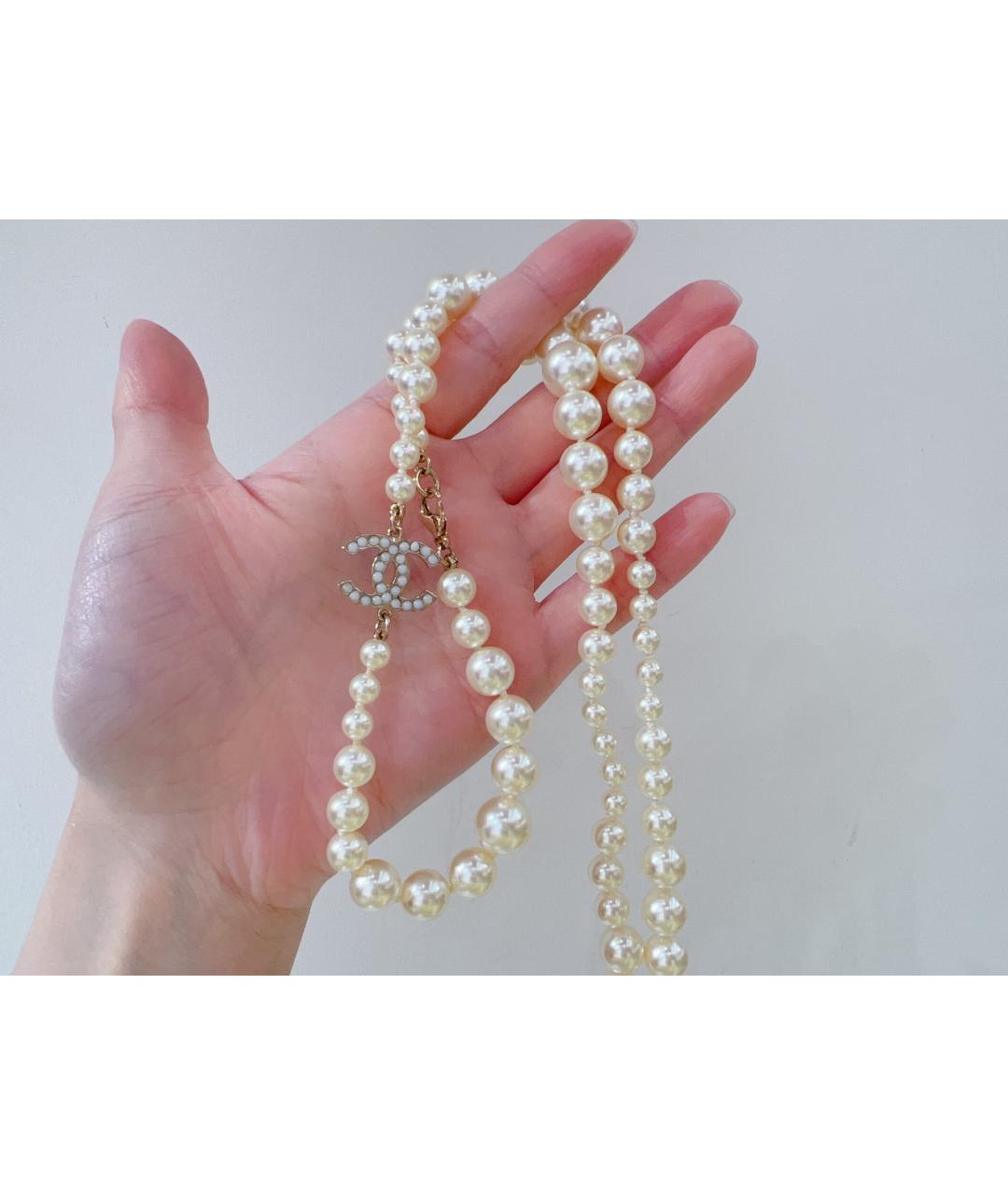 CHANEL Белое колье, фото 4