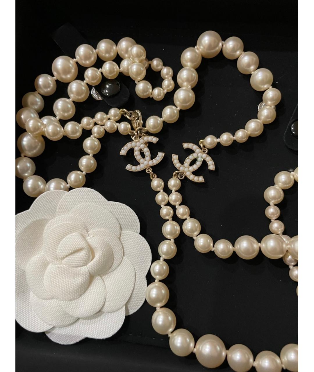 CHANEL Белое колье, фото 5