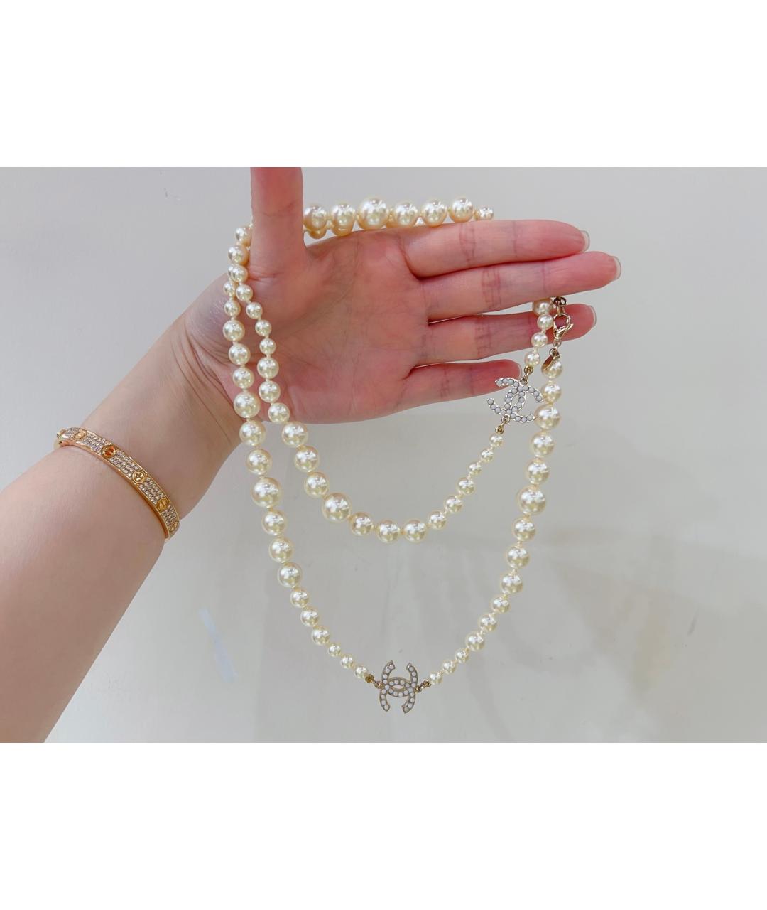CHANEL Белое колье, фото 10