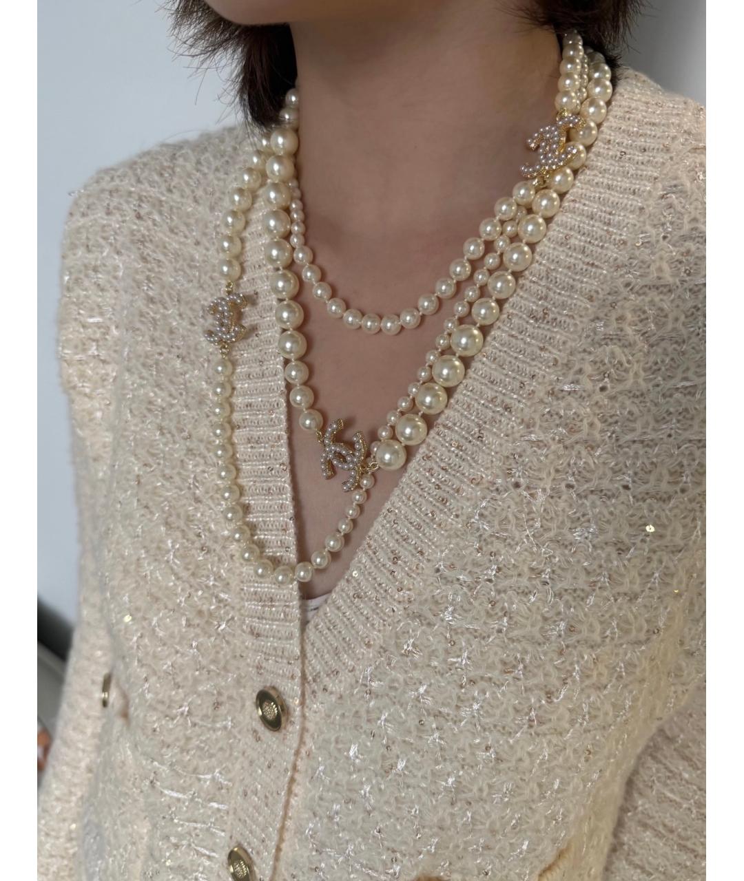 CHANEL Белое колье, фото 7