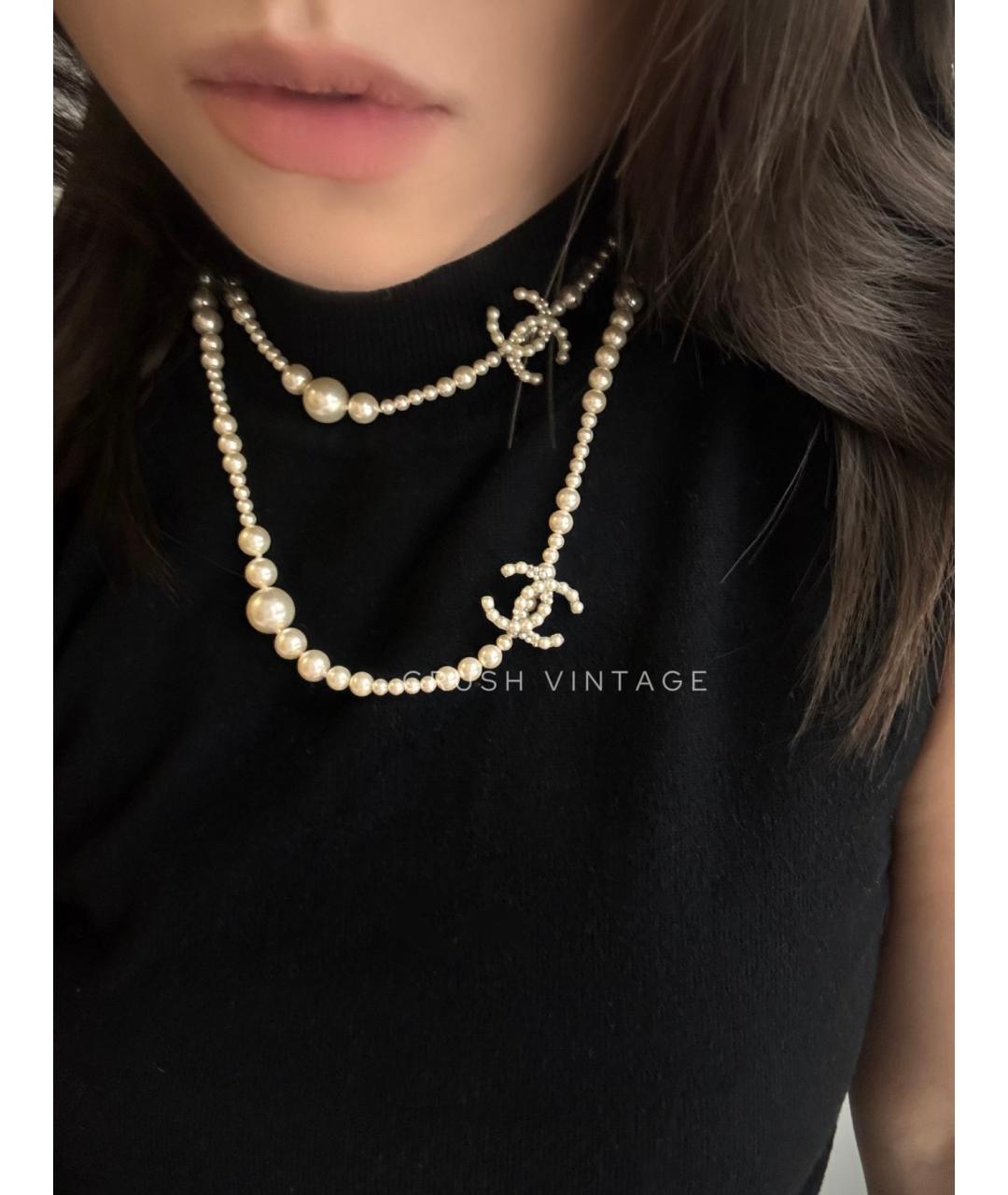 CHANEL Белое колье, фото 9