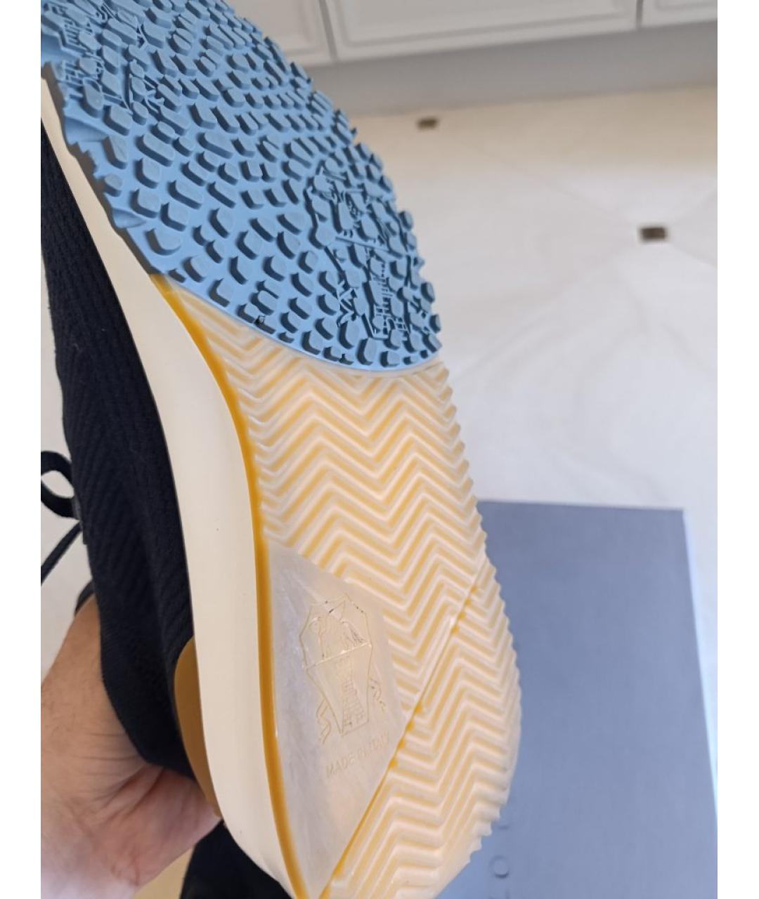 BRUNELLO CUCINELLI Синие текстильные низкие кроссовки / кеды, фото 6