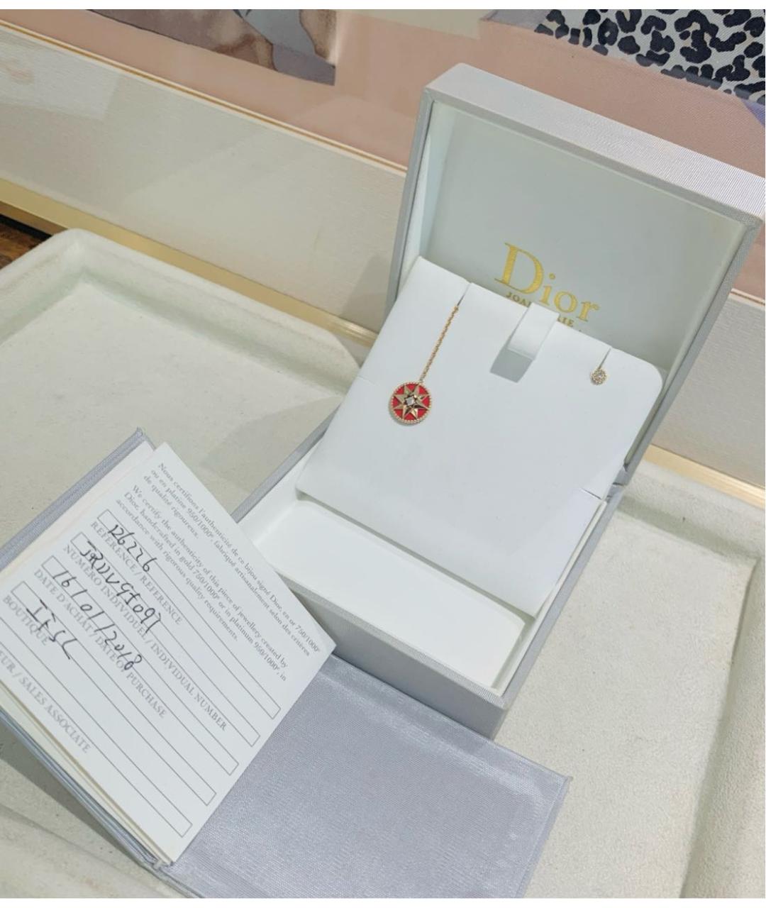 CHRISTIAN DIOR Золотые серьги из розового золота, фото 2