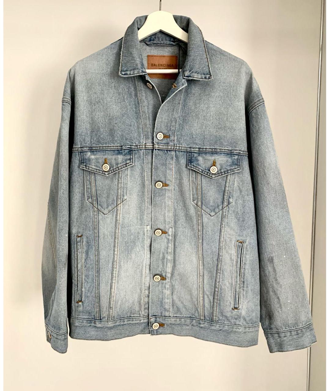 BALENCIAGA Голубая хлопковая куртка, фото 5