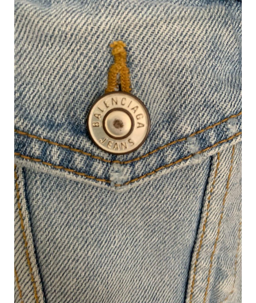 BALENCIAGA Голубая хлопковая куртка, фото 4